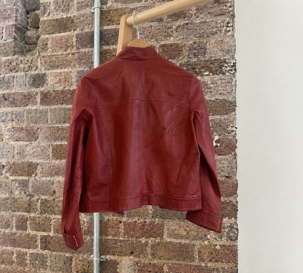 Vintage Red Leather Racer Jakcet
