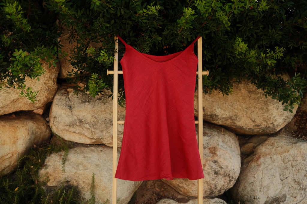 the sennen slip dress - cherry red