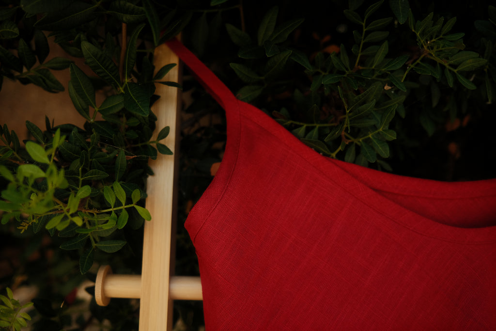 the sennen slip dress - cherry red