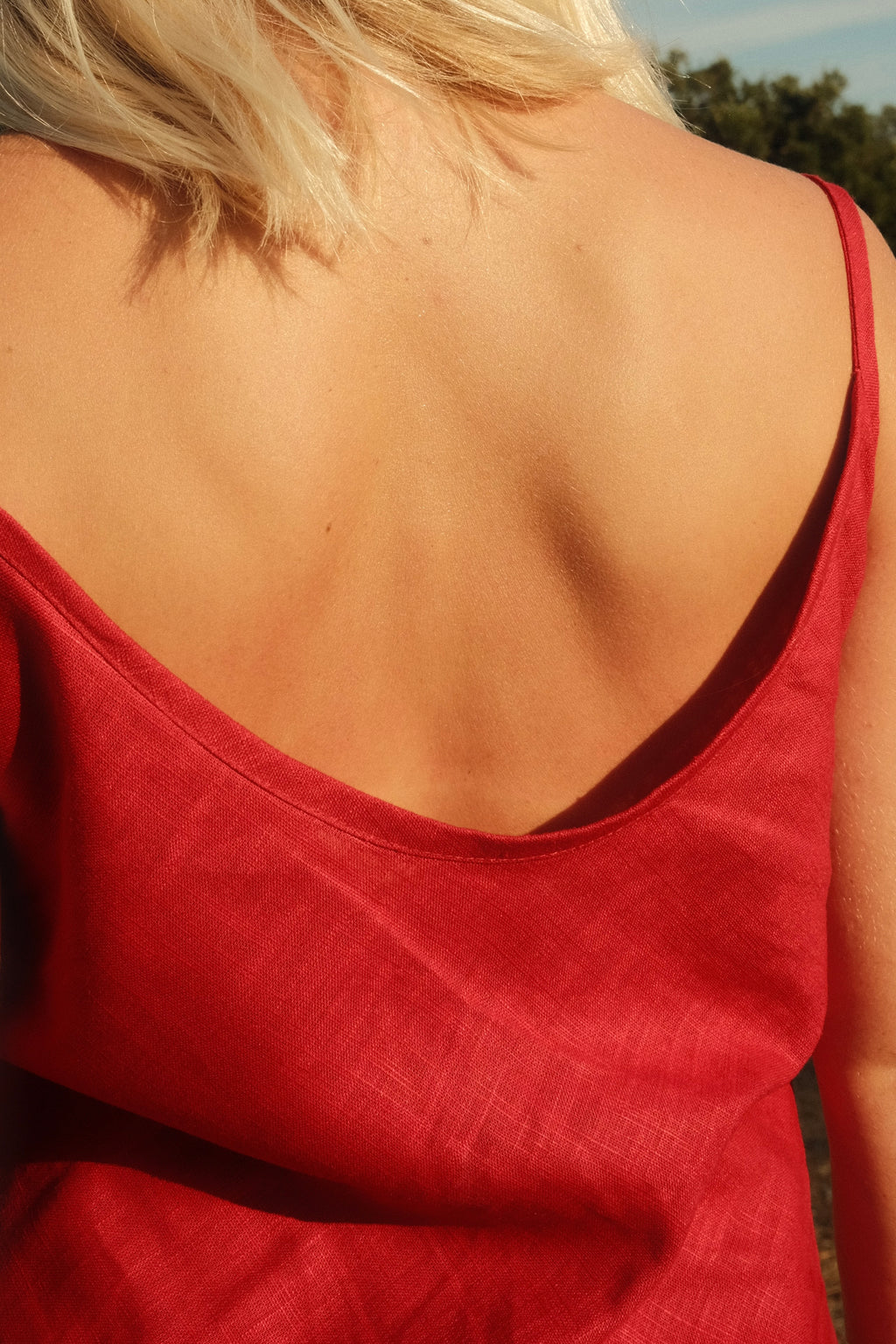 the sennen slip dress - cherry red