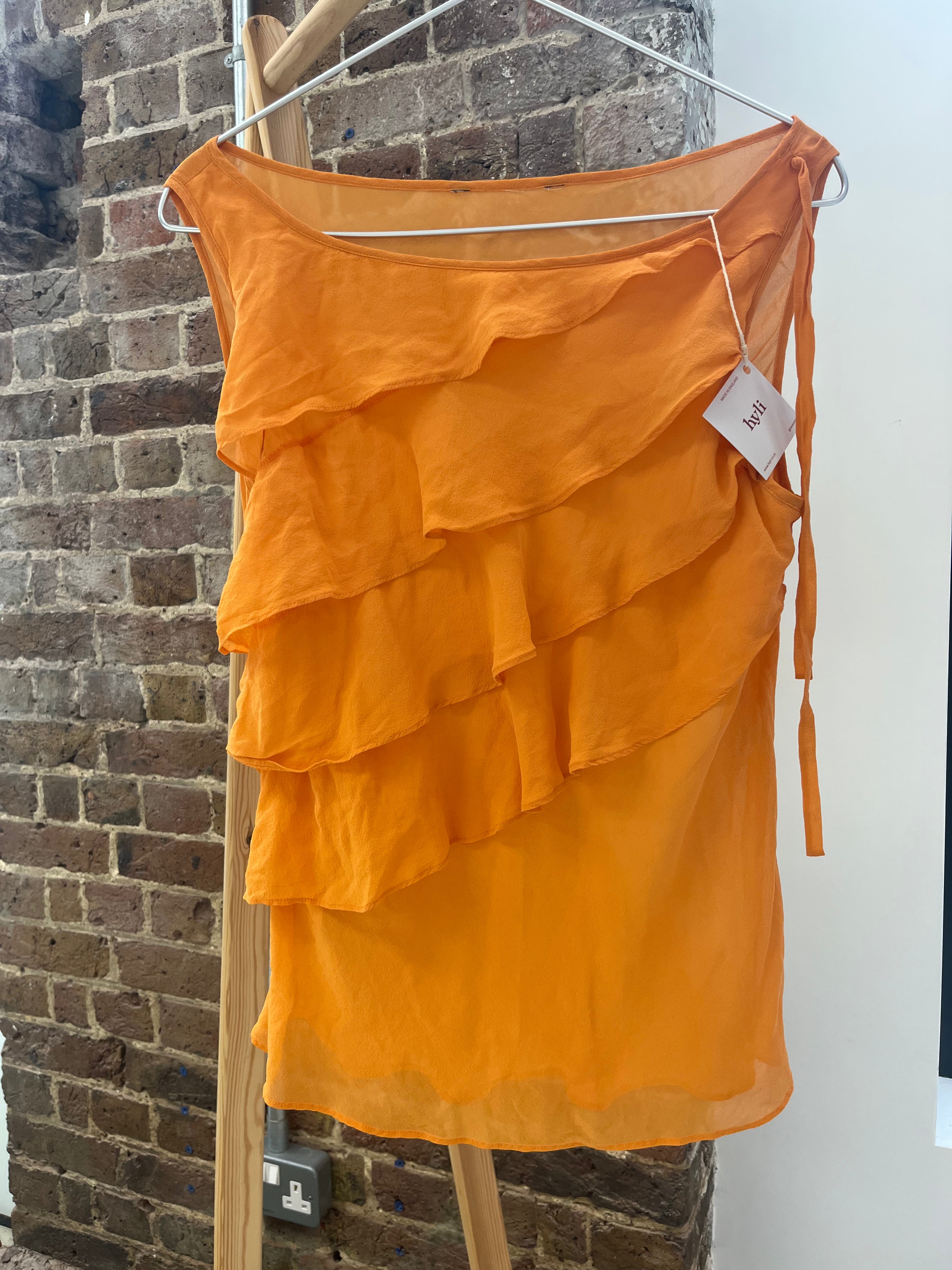 Vintage Orange Silk Sheer Tank