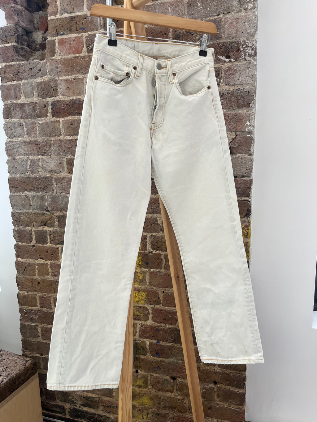 Vintage Levis 501 White Jeans