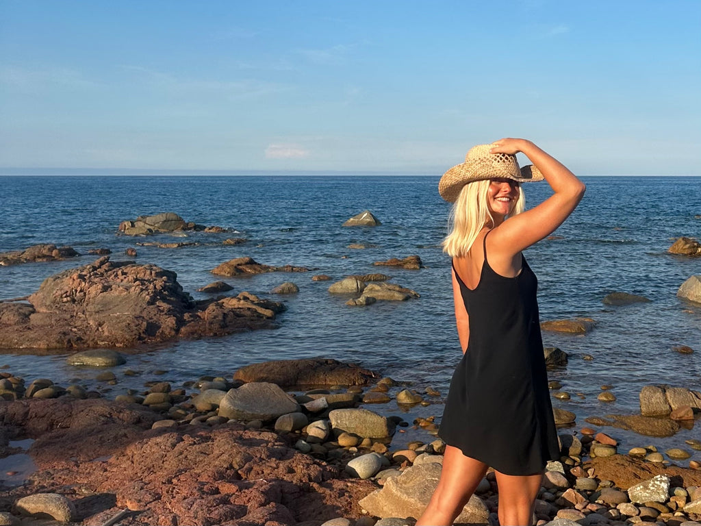 the sennen slip dress - ink black
