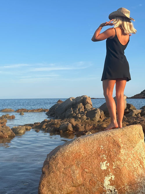 The Sennen Slip Dress - Ink Black